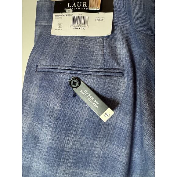 Lauren Ralph Lauren Men's Ultra Flex Pants Edgewood Blue 42Wx32L NWT $190 - Picture 9 of 11